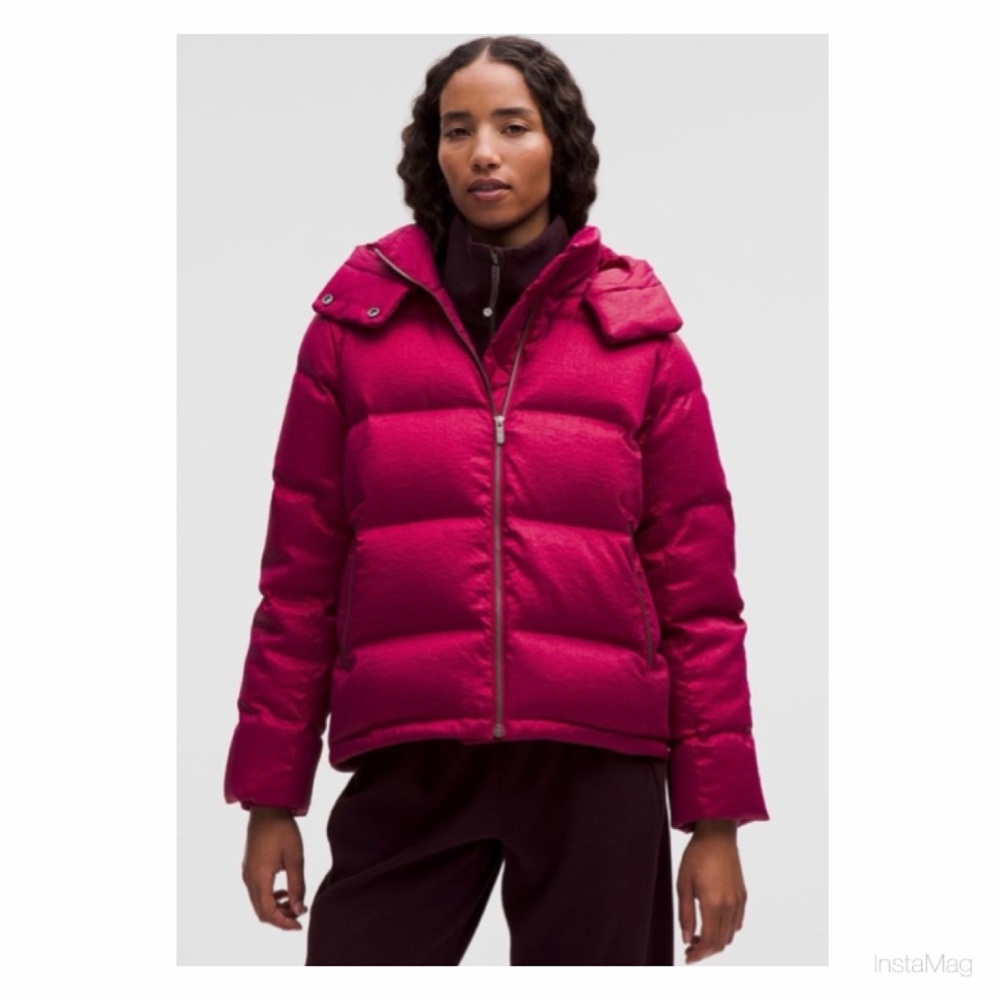 NEW Lululemon Wunder Puff 600 Down Fill Jacket Shine Berry Rumble Size 12